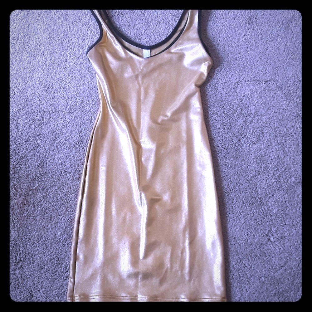 Metallic gold bodycon dress from American Apparel